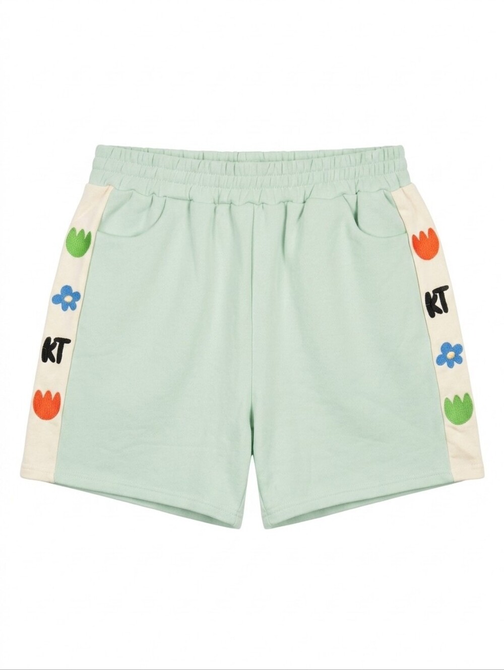 Kina & Tam Doodle Okay Lounge Shorts Mint Green Embroidered XXL